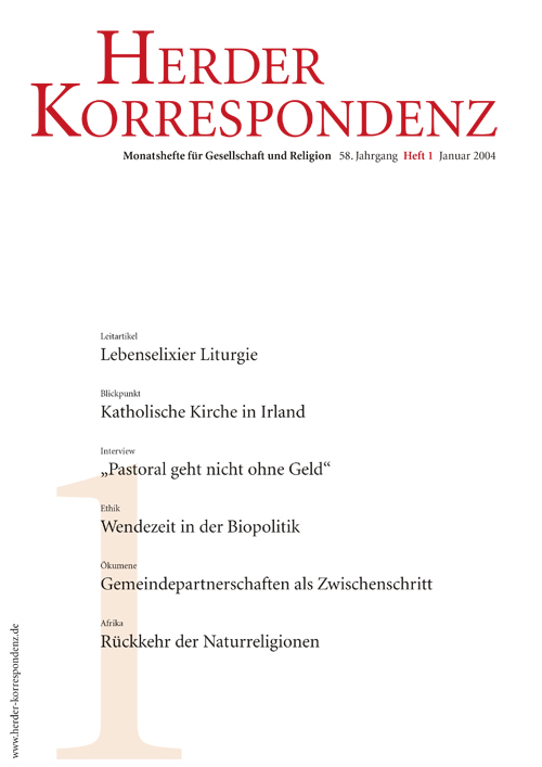   Herder Korrespondenz. Monatsheft für Gesellschaft und Religion 58 (2004) Heft 1