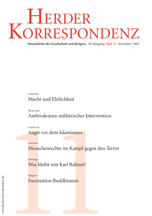   Herder Korrespondenz. Monatsheft für Gesellschaft und Religion 58 (2004) Heft 11