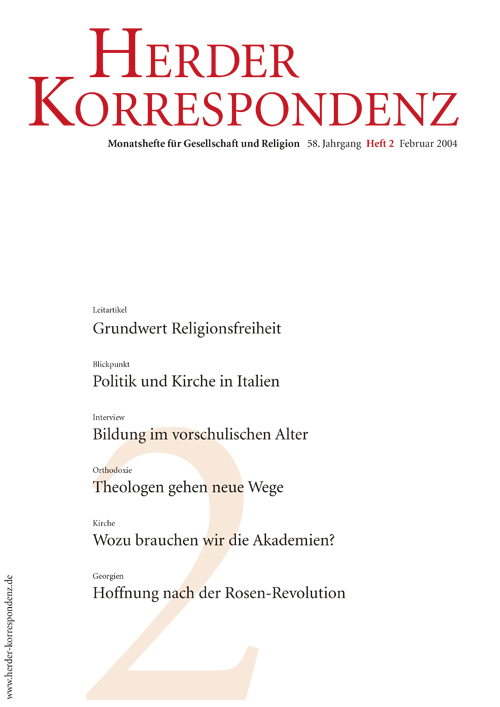   Herder Korrespondenz. Monatsheft für Gesellschaft und Religion 58 (2004) Heft 2