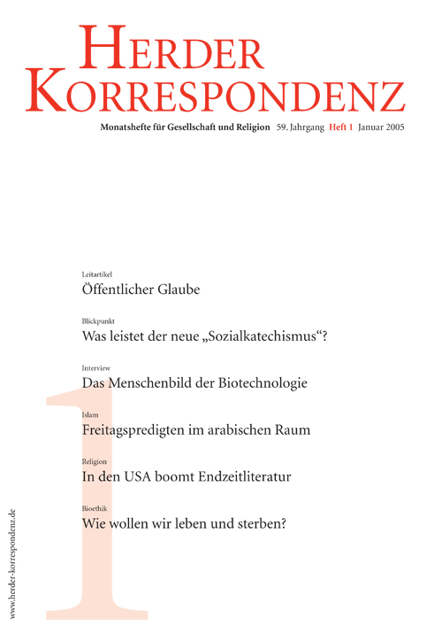   Herder Korrespondenz. Monatsheft für Gesellschaft und Religion 59 (2005) Heft 1