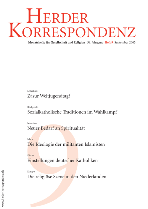   Herder Korrespondenz. Monatsheft für Gesellschaft und Religion 59 (2005) Heft 9