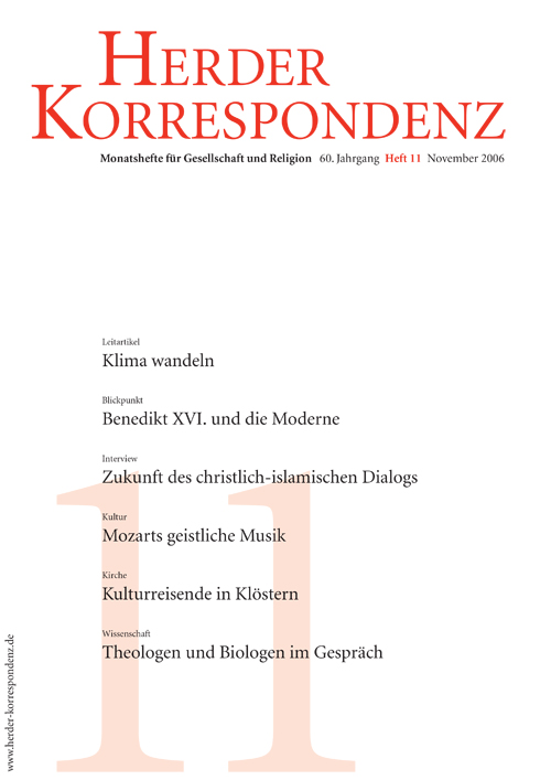   Herder Korrespondenz. Monatsheft für Gesellschaft und Religion 60 (2006) Heft 11