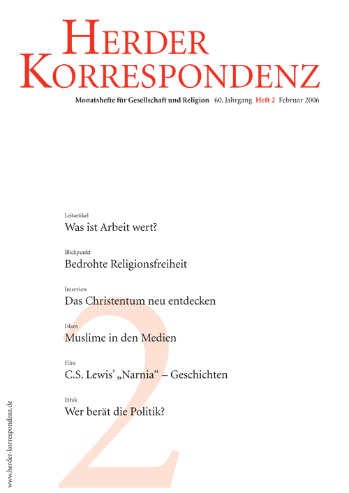   Herder Korrespondenz. Monatsheft für Gesellschaft und Religion 60 (2006) Heft 2