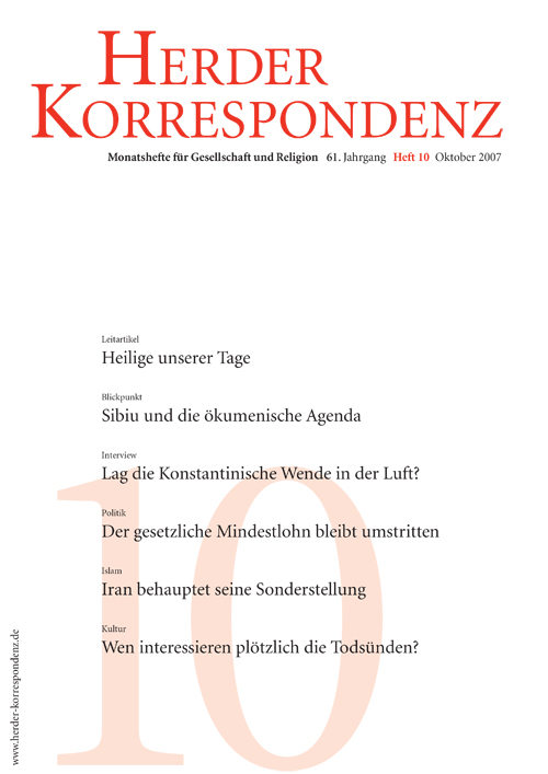   Herder Korrespondenz. Monatsheft für Gesellschaft und Religion 61 (2007) Heft 10