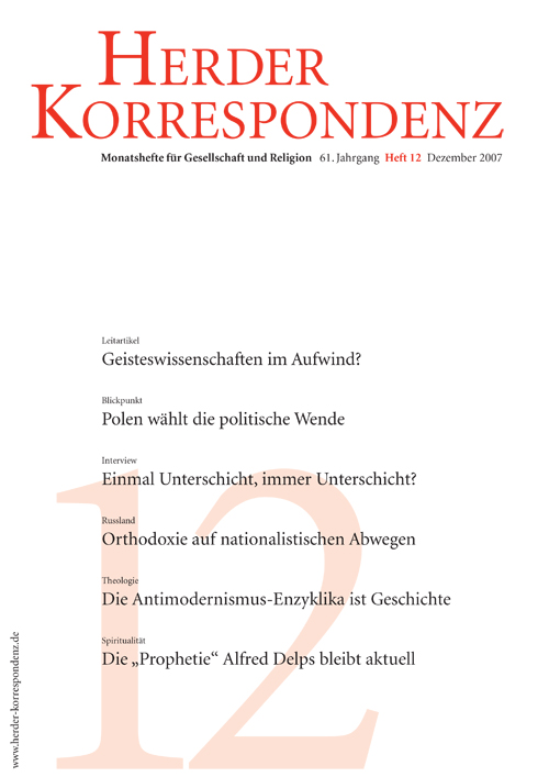   Herder Korrespondenz. Monatsheft für Gesellschaft und Religion 61 (2007) Heft 12