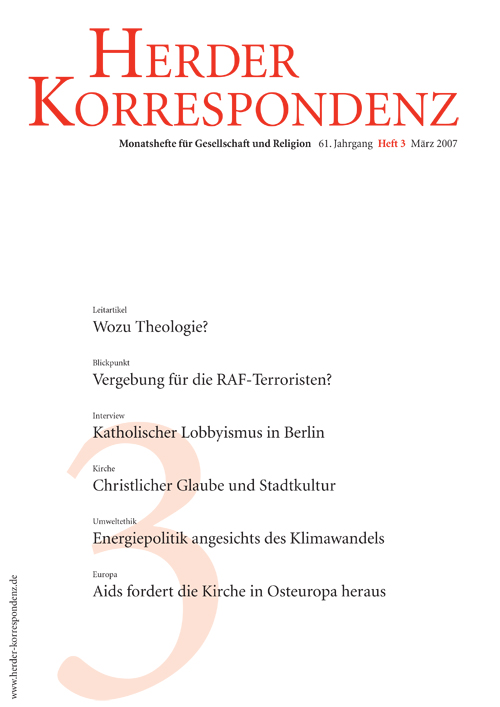   Herder Korrespondenz. Monatsheft für Gesellschaft und Religion 61 (2007) Heft 3