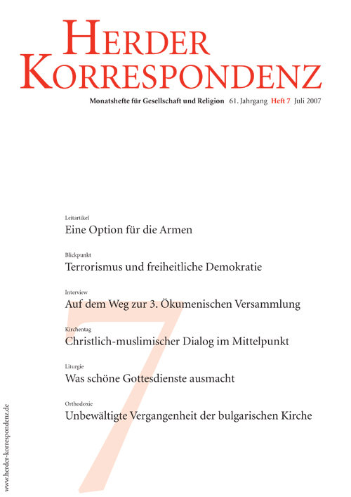   Herder Korrespondenz. Monatsheft für Gesellschaft und Religion 61 (2007) Heft 7