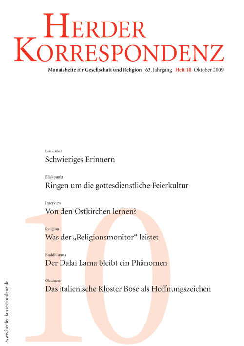   Herder Korrespondenz. Monatsheft für Gesellschaft und Religion 63 (2009) Heft 10
