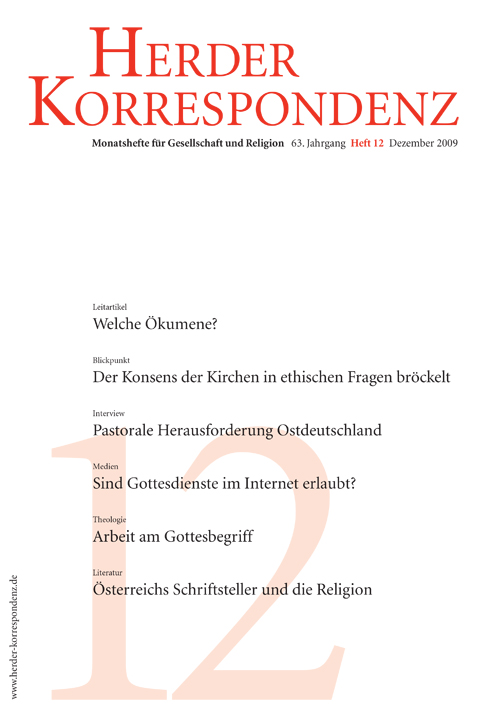   Herder Korrespondenz. Monatsheft für Gesellschaft und Religion 63 (2009) Heft 12