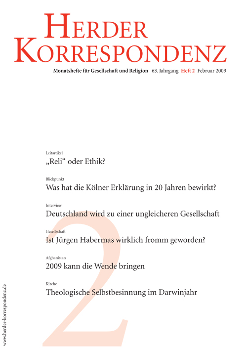   Herder Korrespondenz. Monatsheft für Gesellschaft und Religion 63 (2009) Heft 2