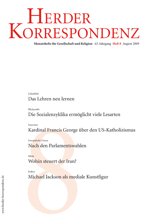   Herder Korrespondenz. Monatsheft für Gesellschaft und Religion 63 (2009) Heft 8