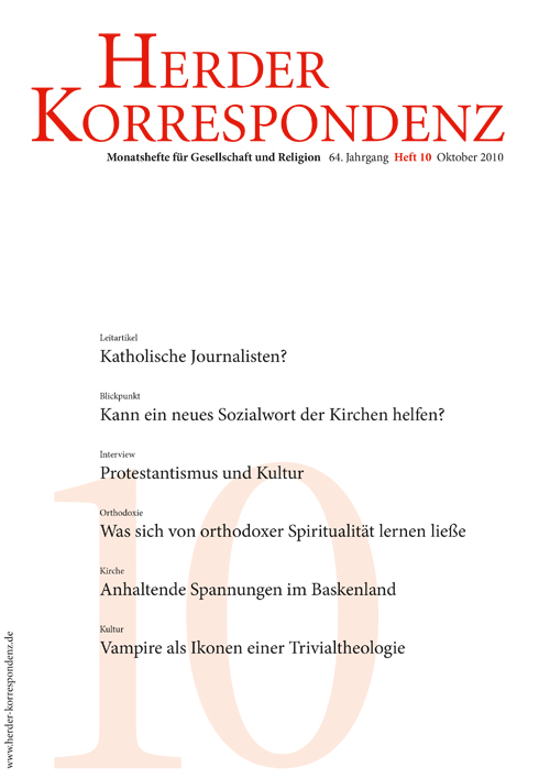   Herder Korrespondenz. Monatsheft für Gesellschaft und Religion 64 (2010) Heft 10