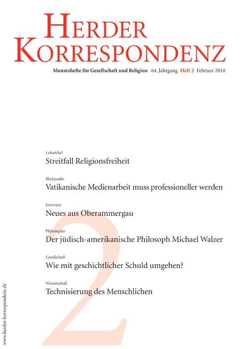   Herder Korrespondenz. Monatsheft für Gesellschaft und Religion 64 (2010) Heft 2