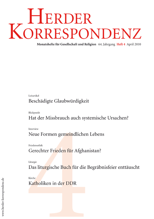   Herder Korrespondenz. Monatsheft für Gesellschaft und Religion 64 (2010) Heft 4