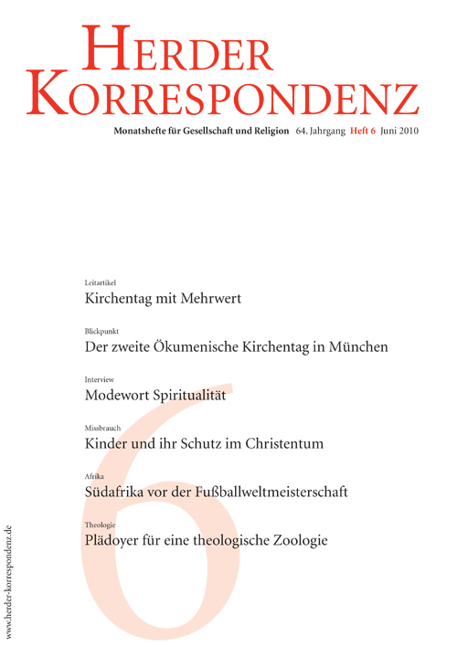   Herder Korrespondenz. Monatsheft für Gesellschaft und Religion 64 (2010) Heft 6