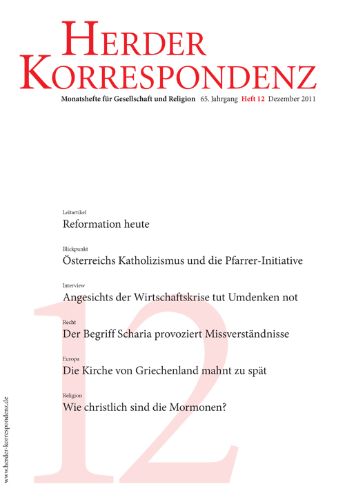   Herder Korrespondenz. Monatsheft für Gesellschaft und Religion 65 (2011) Heft 12