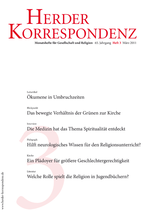   Herder Korrespondenz. Monatsheft für Gesellschaft und Religion 65 (2011) Heft 3