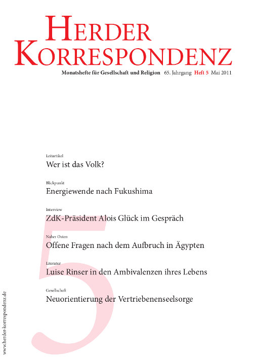   Herder Korrespondenz. Monatsheft für Gesellschaft und Religion 65 (2011) Heft 5