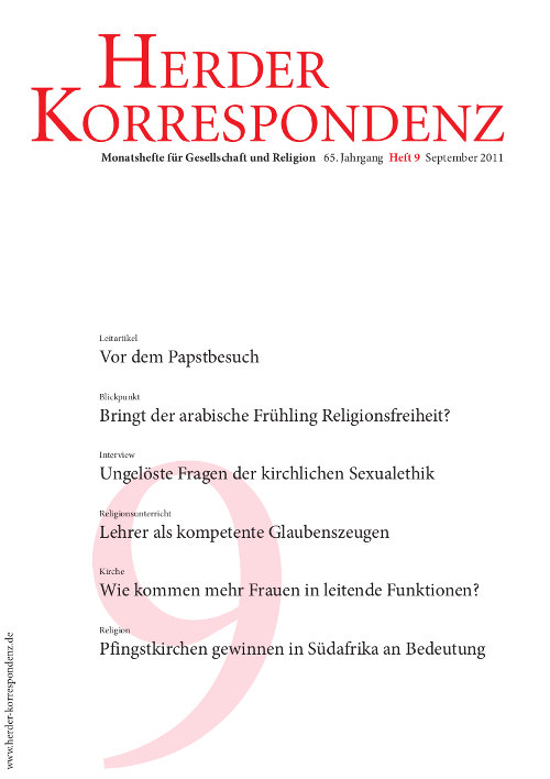   Herder Korrespondenz. Monatsheft für Gesellschaft und Religion 65 (2011) Heft 9