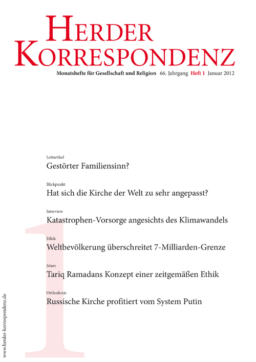   Herder Korrespondenz. Monatsheft für Gesellschaft und Religion 66 (2012) Heft 1