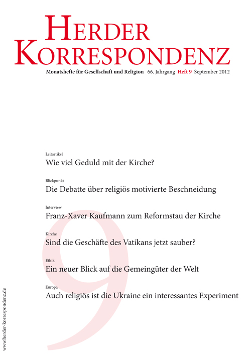   Herder Korrespondenz. Monatsheft für Gesellschaft und Religion 66 (2012) Heft 9
