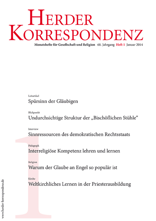   Herder Korrespondenz. Monatsheft für Gesellschaft und Religion 68 (2014) Heft 1