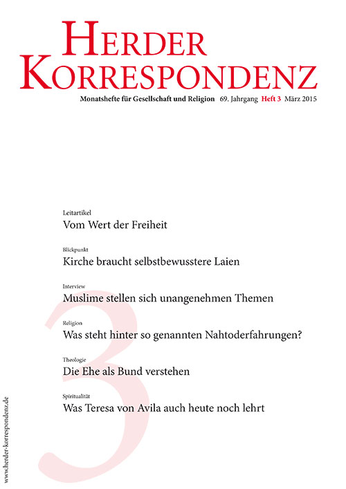   Herder Korrespondenz. Monatsheft für Gesellschaft und Religion 69 (2015) Heft 3