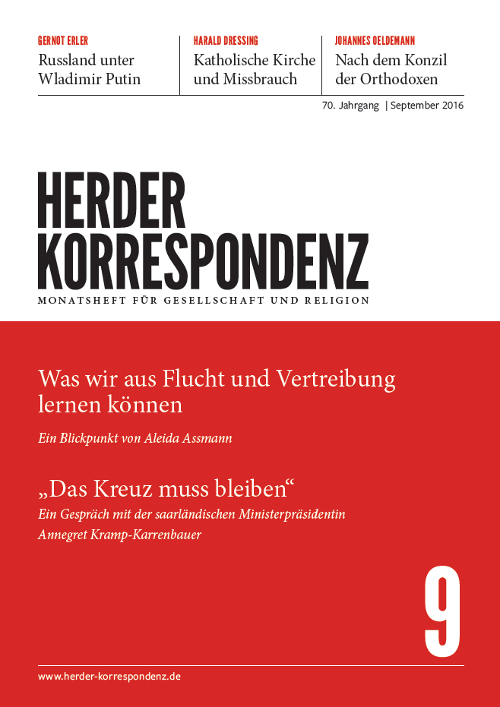  Herder Korrespondenz. Monatsheft für Gesellschaft und Religion 70 (2016) Heft 9