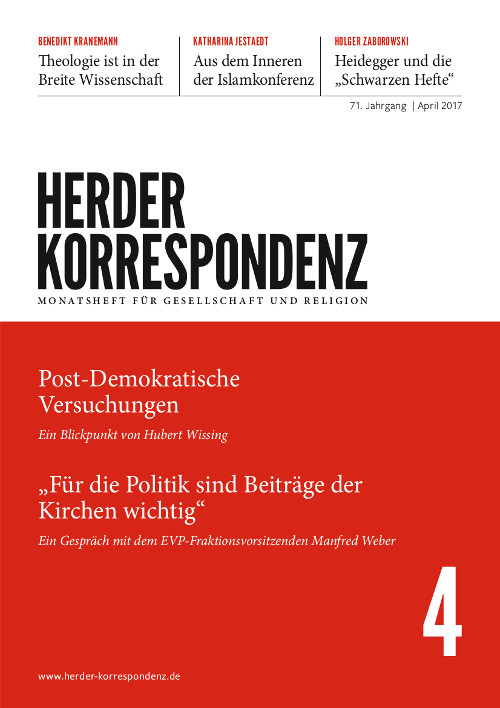   Herder Korrespondenz. Monatsheft für Gesellschaft und Religion 71 (2017) Heft 4