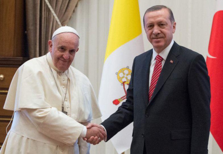 Papst Franziskus und Recep Tayyip Erdogan