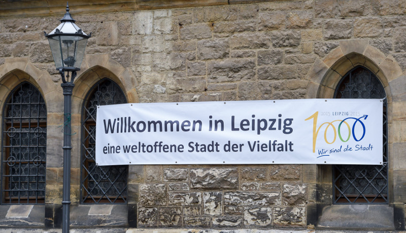 Leipzig Nikolaikirche weltoffene Stadt Rechte in Sachsen