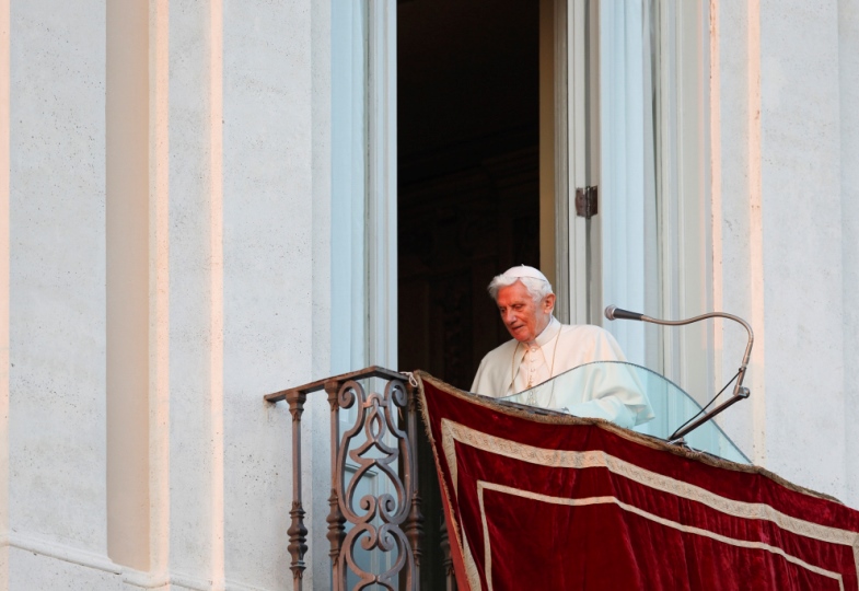 Papst Benedikt XVI. am Tag seines Rücktritts am 28. Februar 2013 in Castel Gandolfo.
