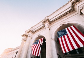 USA-Flaggen in Washington