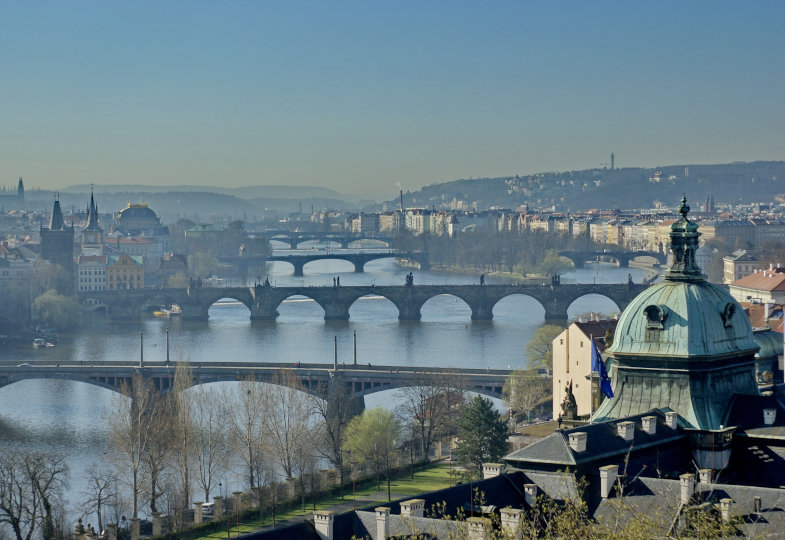 Blick auf die Moldau in Prag