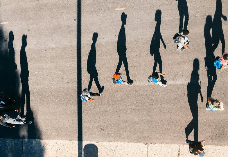 Schatten von Menschen