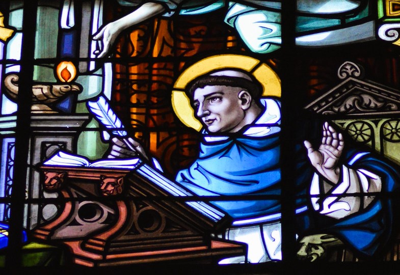 Kirchenfenster mit Thomas von Aquin