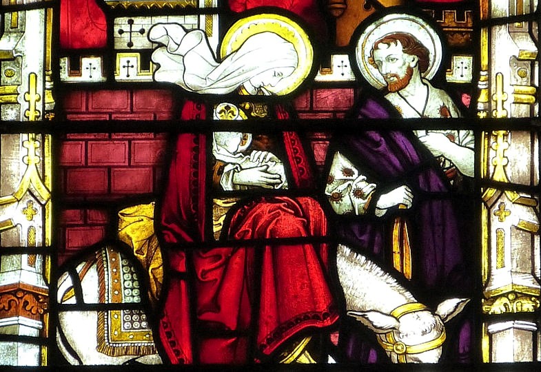 Kirchenfenster mit Flucht nach Ägypten