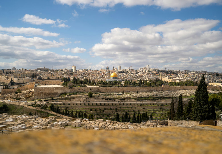 Weitblick über die Stadt Jerusalem bei Tag