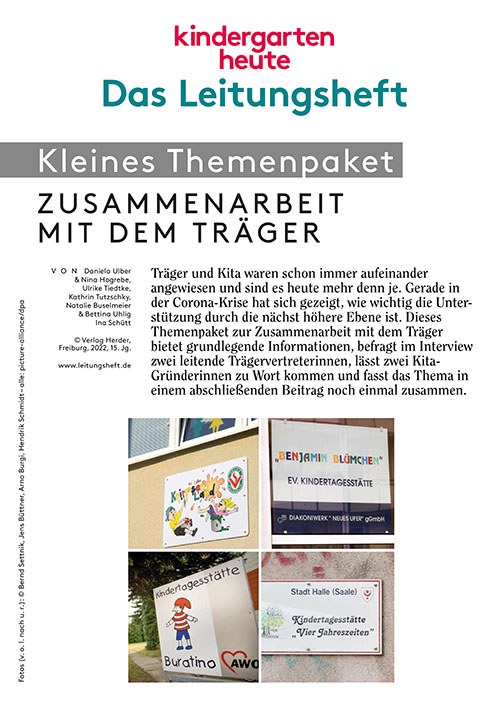 kindergarten heute - Themenpaket. Zusammenarbeit mit dem Träger