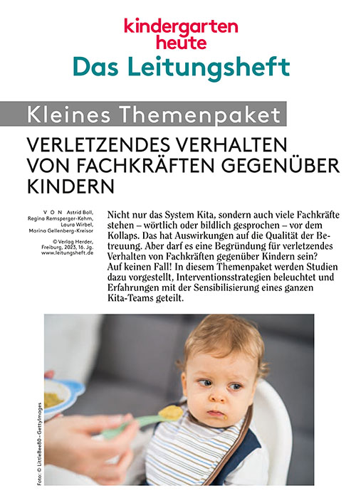 kindergarten heute Leitungsheft - Themenpaket. Verletzendes Verhalten von Fachkräften gegenüber Kindern