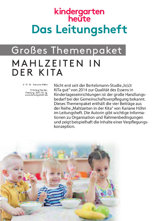 kindergarten heute - Themenpaket. Mahlzeiten in der Kita