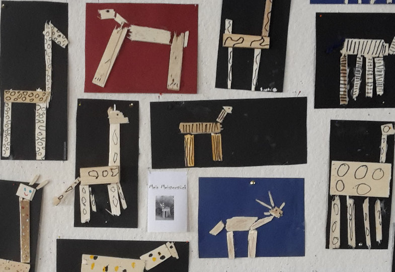 Kreative Idee mit Obstkisten: Giraffe