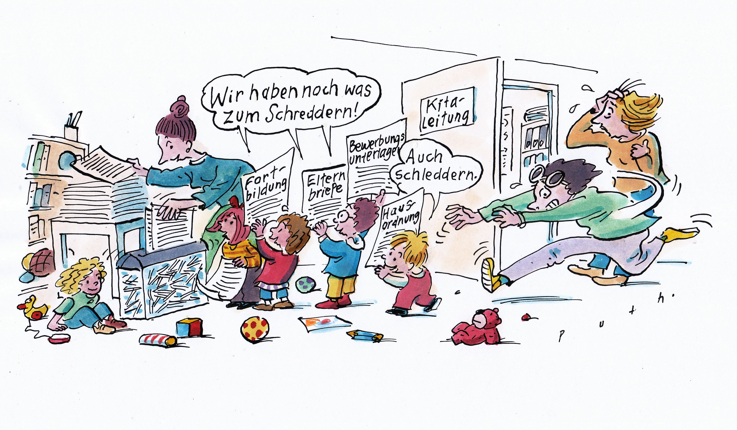 Cartoon: D wie Datenschutz-Löschkonzept