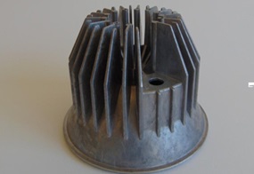 Runder Metallgegenstand in grau