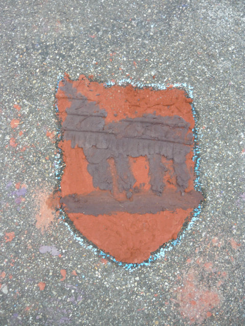Eine kreative Idee mit Quarzsand: Wappen