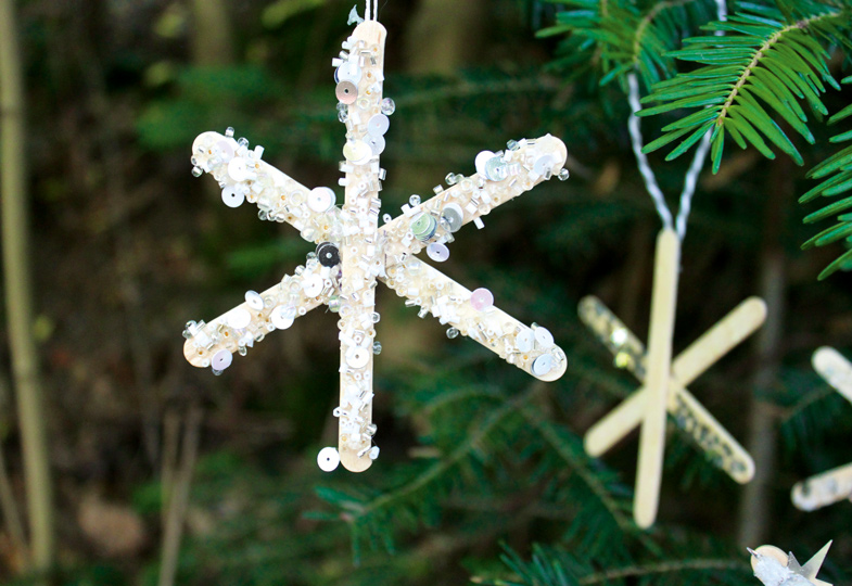 Wie das funkelt und glitzert! Selbstgebastelter Christbaumschmuck