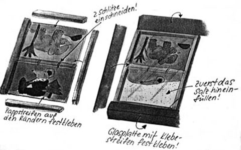 Eine Anleitung, wie man ein Rieselbild bastelt.
