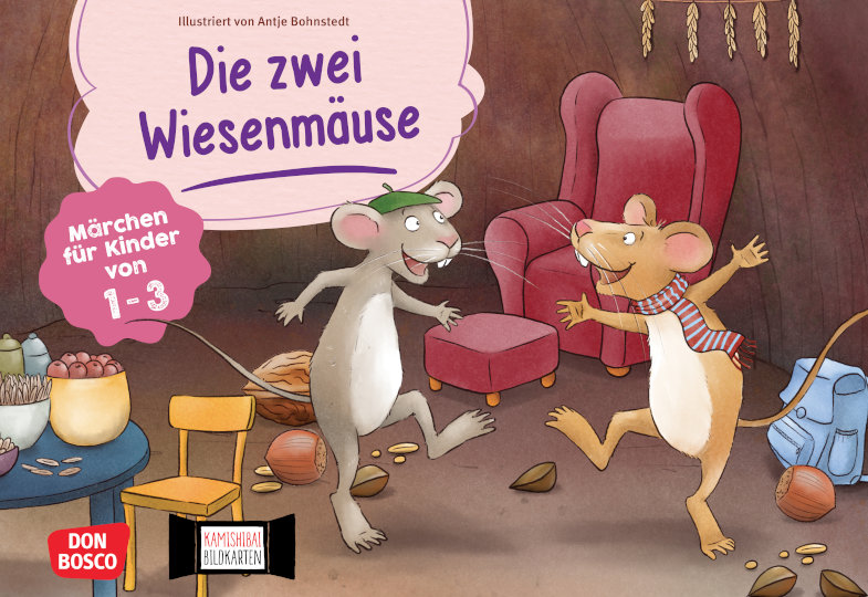 Wir verlosen das Kamishibai Bildkartenset „Die zwei Wiesenmäuse“ von Don Bosco! Gewinnspiel
