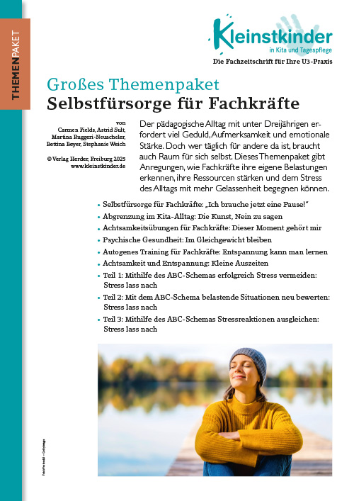 Titelseite Kleinstkinder Themenpaket Selbstführsorge für Fachkräfte