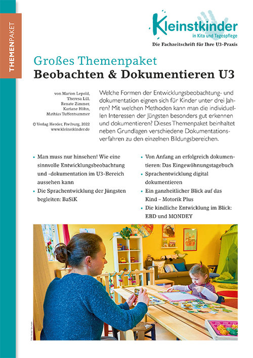 Kleinstkinder in Kita und Tagespflege - Themenpaket. Beobachten & Dokumentieren U3